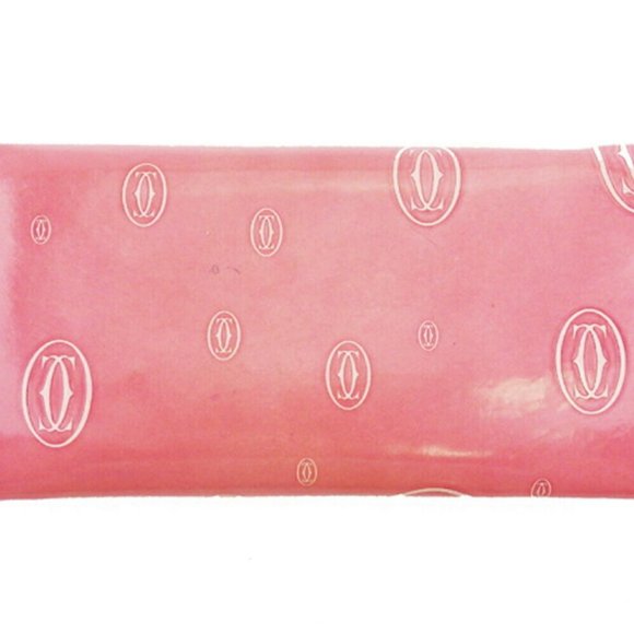 Cartier Purse Happy Birthday pink enamel leather Auth used L3277 - Picture 2 of 8